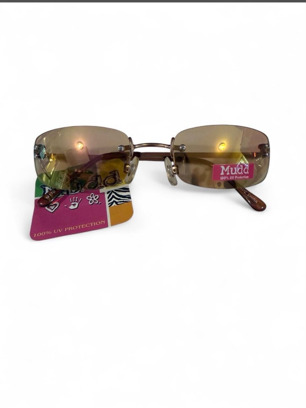 Y2k Mudd Rimless Sunglasses with Brown Gradient Lenses